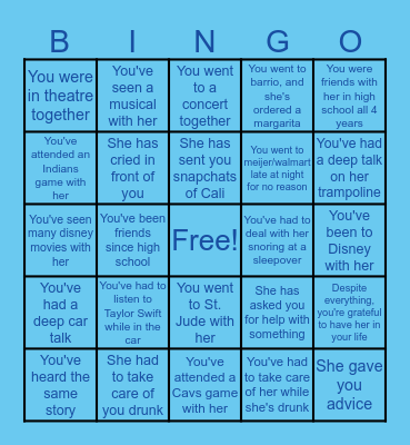 The Ashley Meecha Bingo Card