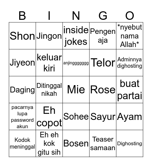 Bingo Card