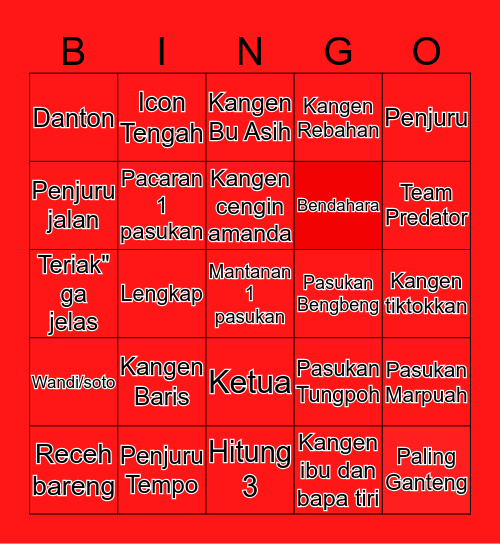 BRIGPASANIC Bingo Card