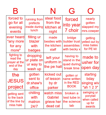 Thornton College Bingo Card