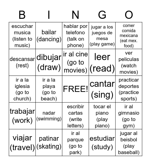 Travel BINGO Card