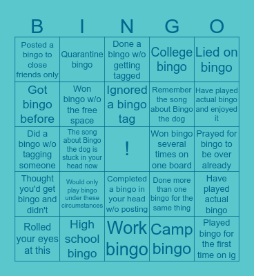 Bingo bingo :) Bingo Card