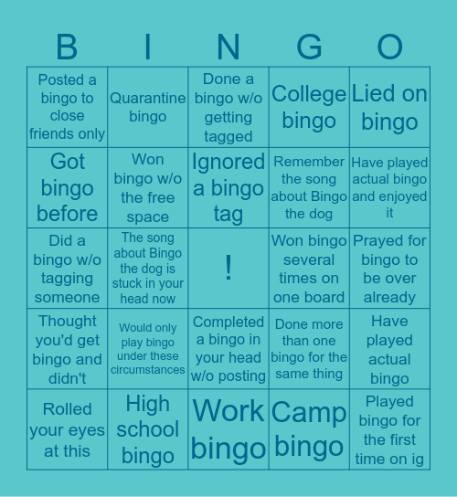 Bingo bingo :) Bingo Card