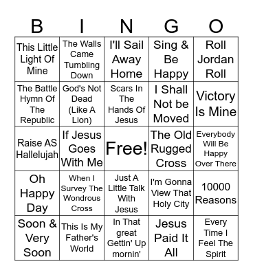 Gospel Bingo Card