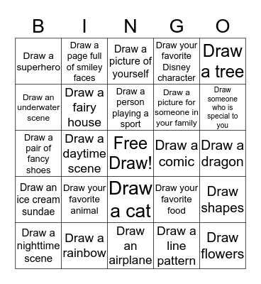 DRAWING BINGO Card