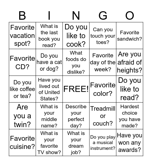 NETWORK BINGO! Bingo Card