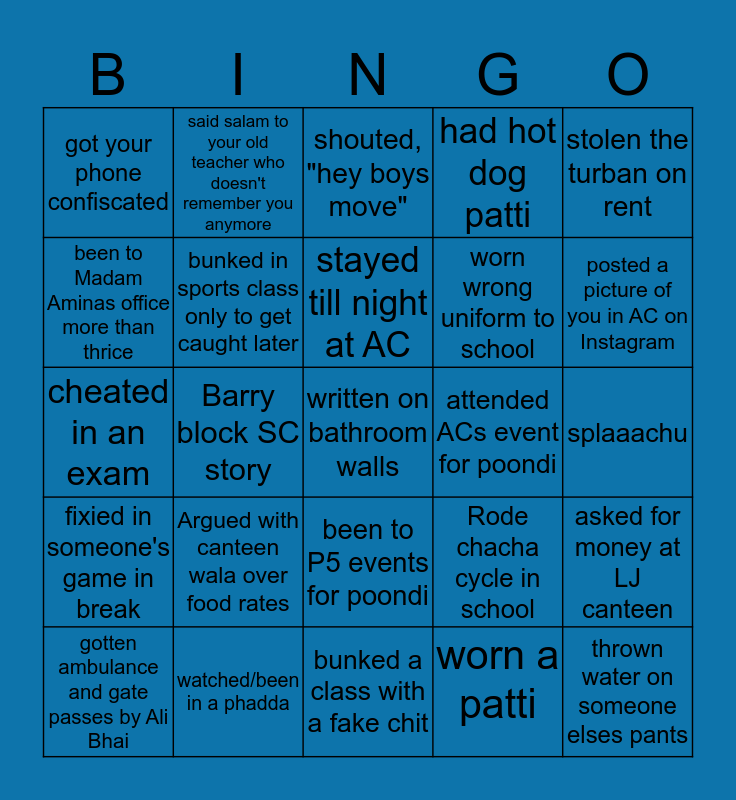 AC Bingo Card