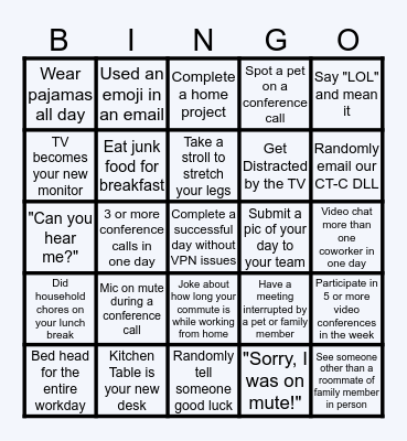 CT-C Virtual Bingo Card