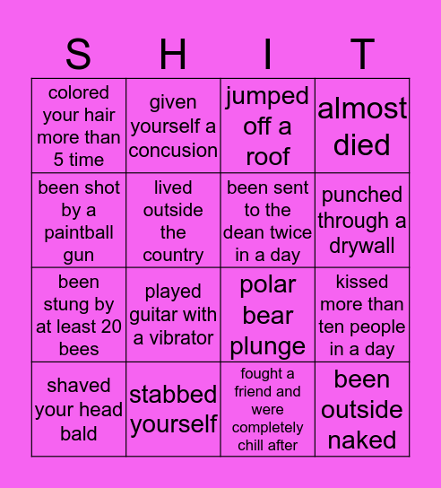 colby's bingo Card