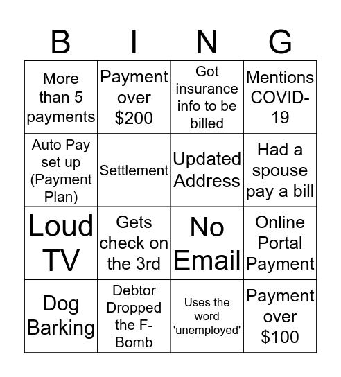 Collector Bingo Card