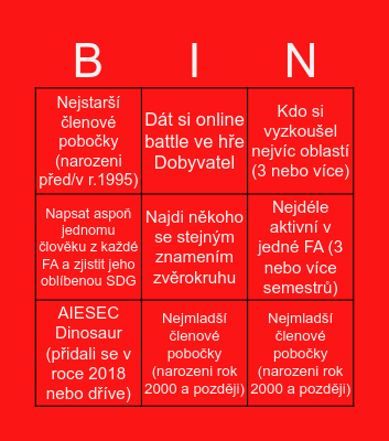 AIESEC Bingo Card