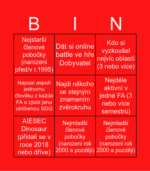 AIESEC Bingo Card