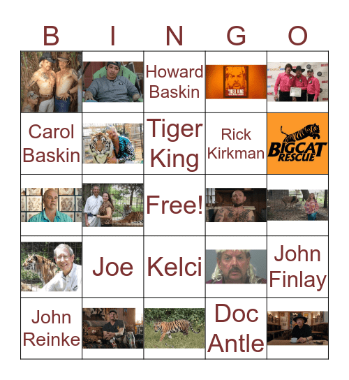 TIGER Bingo Card