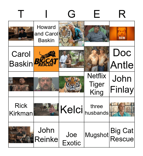 Tiger King Bingo Card