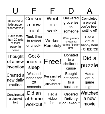 Norwegian Quarantine Bingo Card
