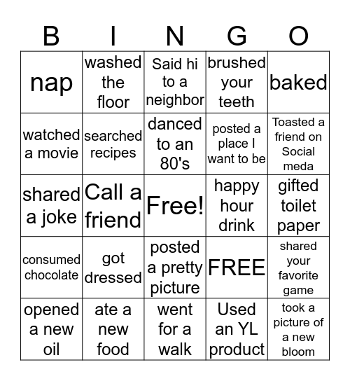 Happy Friday Quarintini Bingo Card