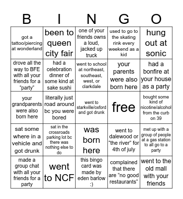 MERIDIAN Bingo Card