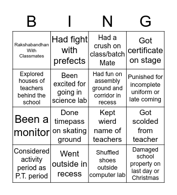 S.A.M BINGO ! Bingo Card