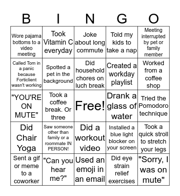 ORSID HAPPY HOUR BINGO Card