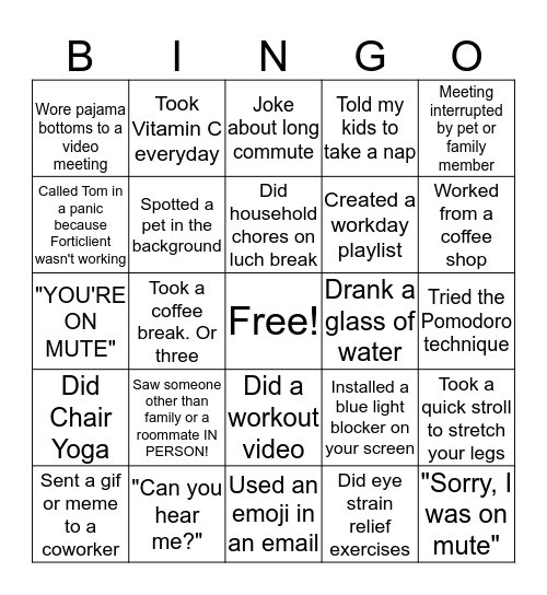 ORSID HAPPY HOUR BINGO Card