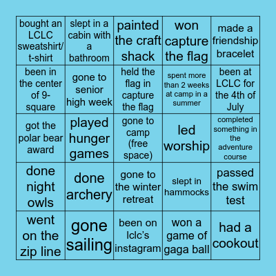 LClC bingo Card