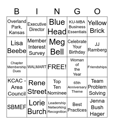 ABWA BINGO Card