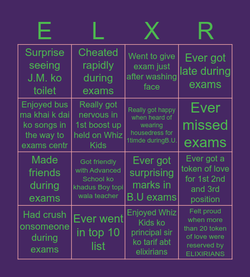 Boost Up Exams Bingo Card