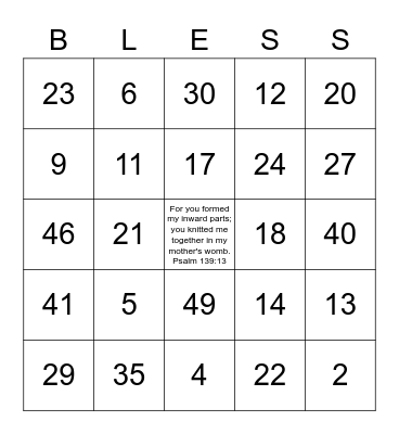 May Blessings Abound Bingo Card