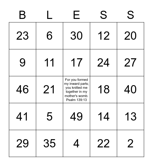 May Blessings Abound Bingo Card