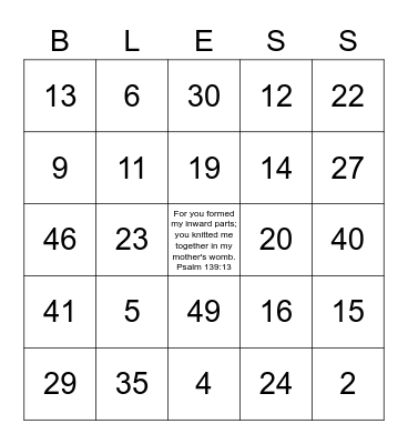 May Blessings Abound Bingo Card