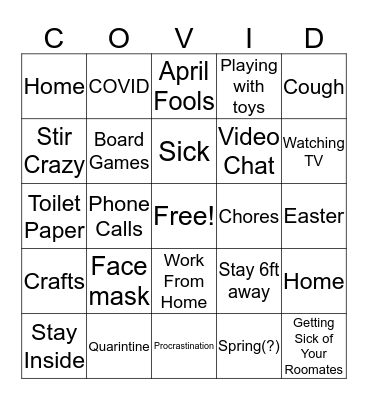 COVID-19 Bingo! Bingo Card