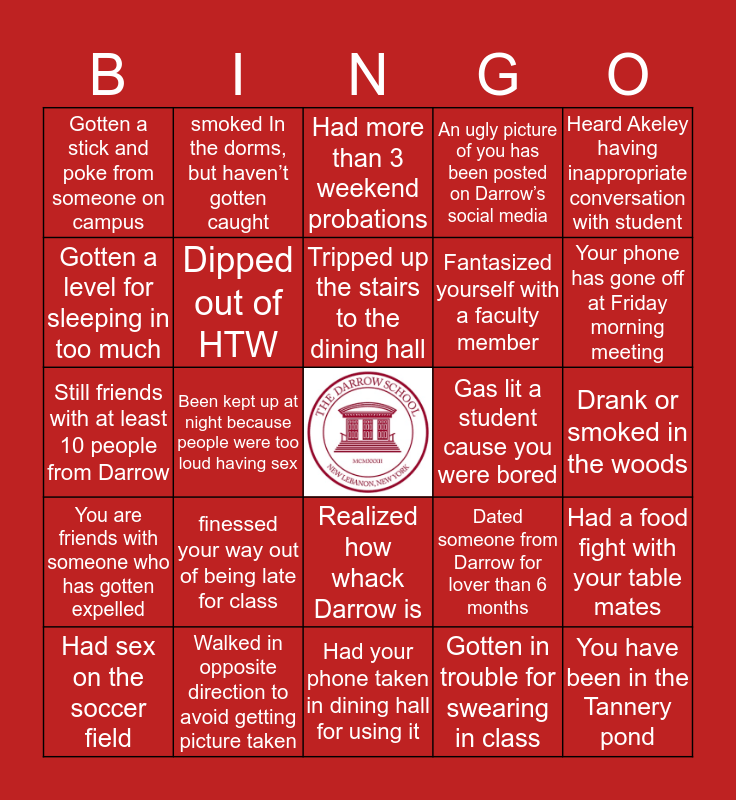 Darrow Bingo Card