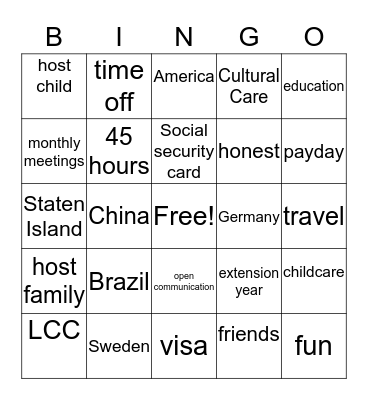 LCC Donna's Bingo Card