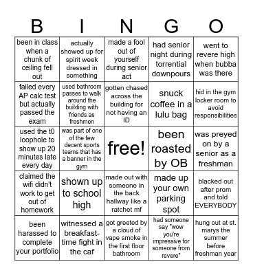 rhs bingo Card