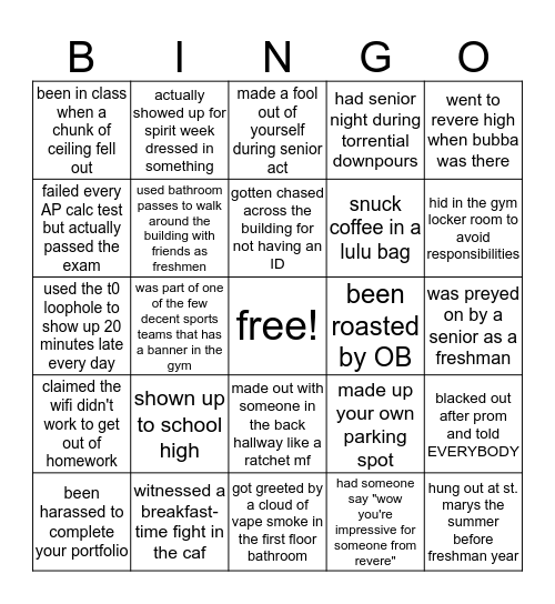 rhs bingo Card