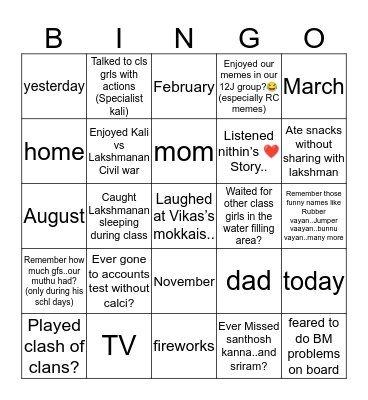 Bingo Card
