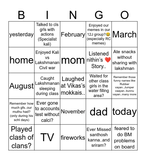 Bingo Card