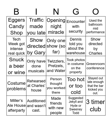 Ghostlight Bingo Card