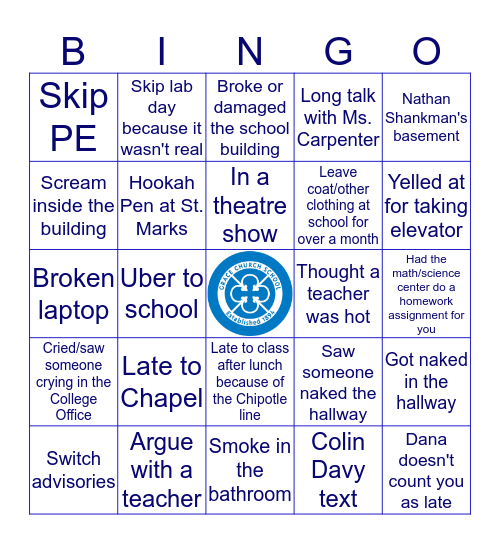 GCS 2016 Bingo Card