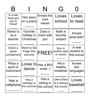 Find someone who... Bingo Card