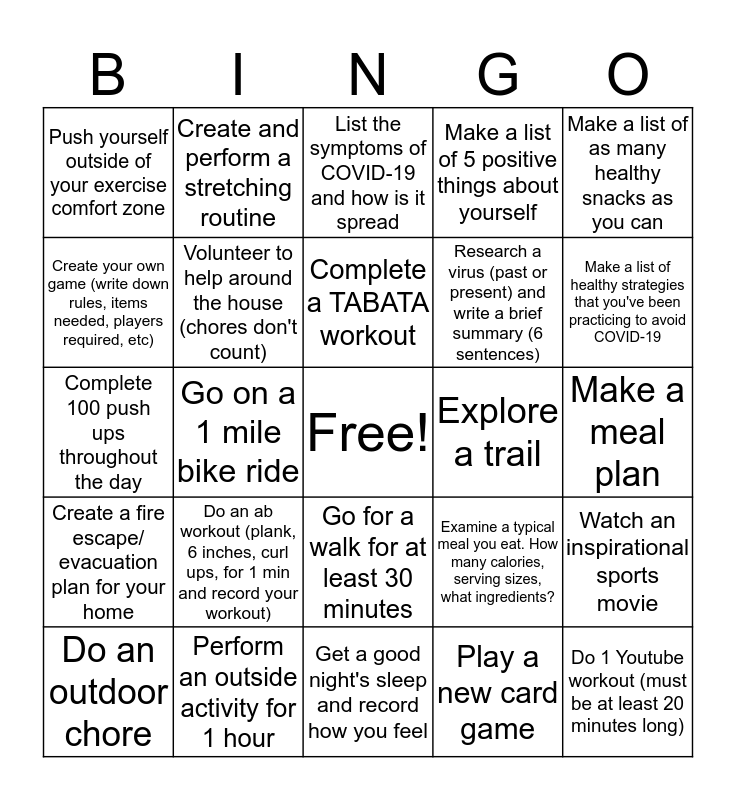 health-and-pe-bingo-card