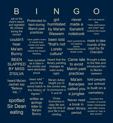 St. Agnes Loreto Day School Bingo Card