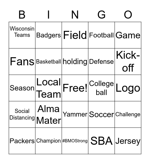 Sports Bingo Card