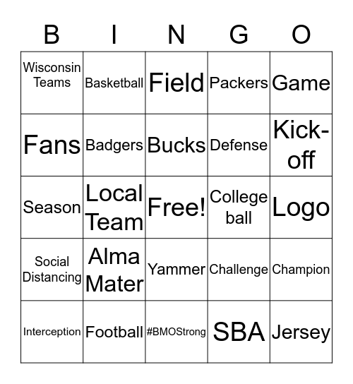Sports Bingo Card