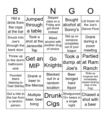 Wartburg Party Bingo Card