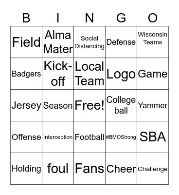 Sports Bingo Card