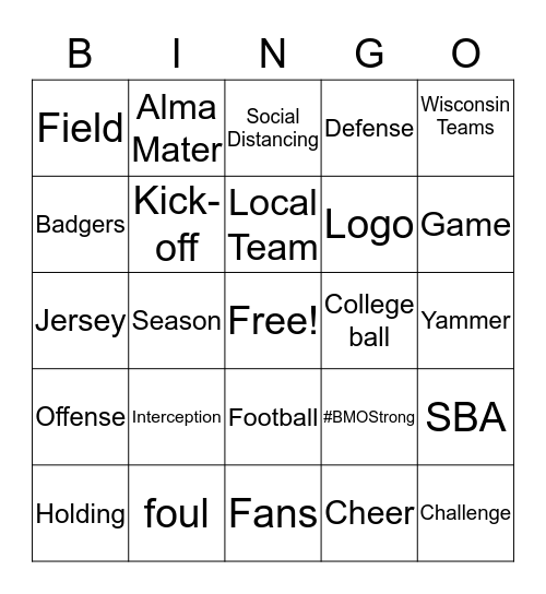 Sports Bingo Card