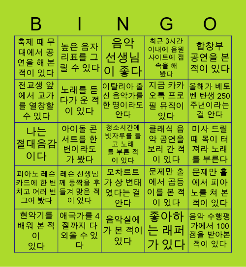 HARMONIC BINGO Card