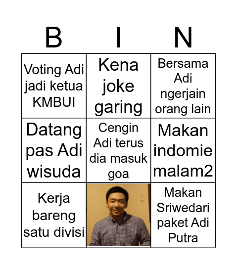 Ultimate Adi Putra Bingo Card