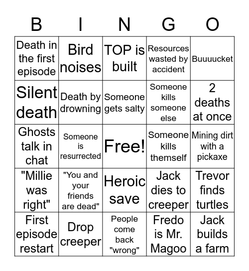YDYD Season 3 Bingo Card